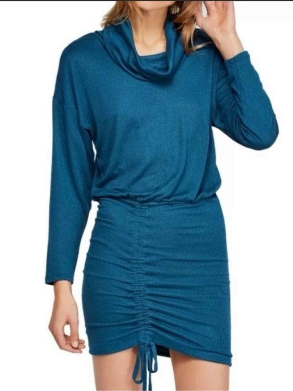 Free People Teal Blue Long Sleeve Midi Dress